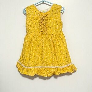 Yellow Floral Kids Casual Dress